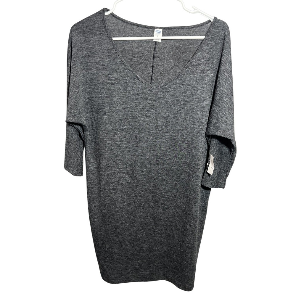 Old Navy Women's S Petite Heather Grey‎ Dolman Sleeve V-Neck Tunic Top NWT